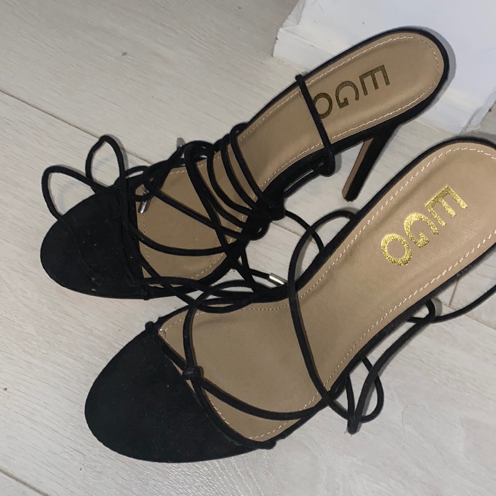 Ego official black strappy heels (Never worn)